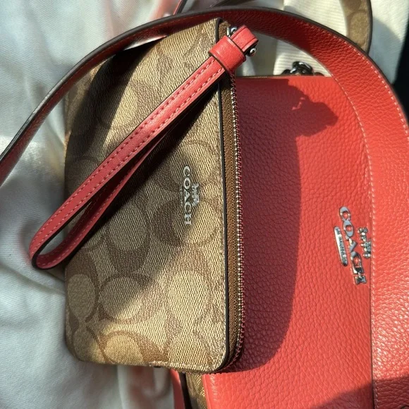 Coach Coral and Brown Women's Bag Set - Picture 14 of 16